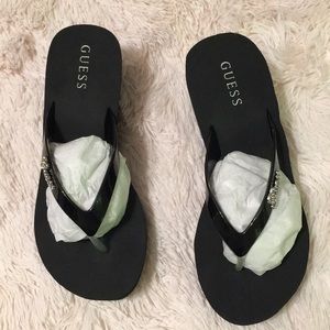 Guess black wedge sandals